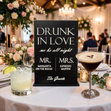 Custom Wedding Bar Menu Sign, Personalized Drink List, Reception Decor